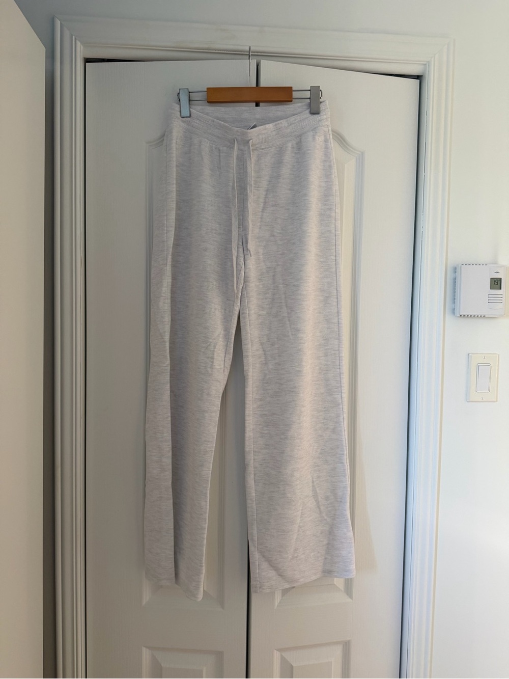Aritzia Light Gray Wide-Leg Lounge Pants
